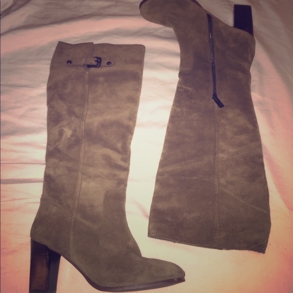 Michael Kors Olive Green Suede Boots